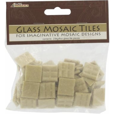 Glass Mosaic, Light Gold, Solid Color, Square, 8 OZ/Pack, 3/4"