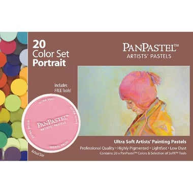 PanPastel Artists' Pastel Portrait Color Set Soft Pastel, 20 Pieces