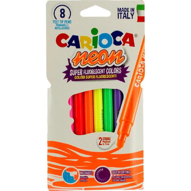 Carioca Fluorescent Felt-tip Marker, 8 Pieces