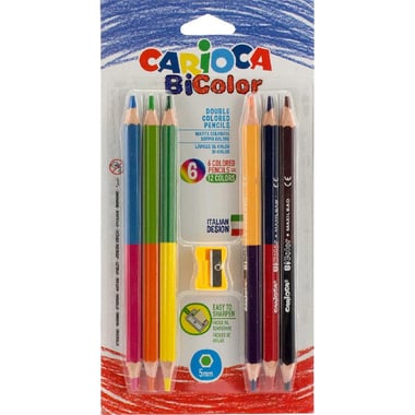 Carioca Color Pencil Set, Assorted Bright Color, Medium, 6 Pieces