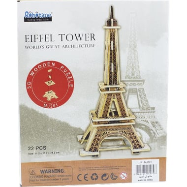 Robotime World's Great Eiffel Tower 3D Puzzle, 22 Pieces, 3 Years and Above