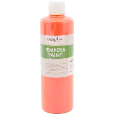 Handy Art Tempera Color Paint, Flourescent Orange, 16.00 oz ( 454.61 ml )
