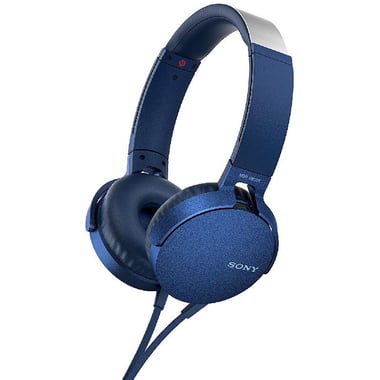 Sony Extra Bass MDR-XB550 (with Mic for Calls) Over-Ear Headphones, Wired, 3.5 mm Connector, In-line Microphone, Blue