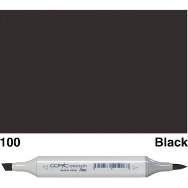 COPiC Sketch TYP-100 Graphic Art Marker, Black, Twin Tip