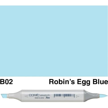 COPiC Sketch B-02 Graphic Art Marker, Robin's Egg Blue, Twin Tip