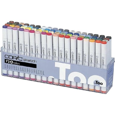 COPiC Sketch Set A (72 Colors) Graphic Art Marker, Assorted Color, Twin Tip