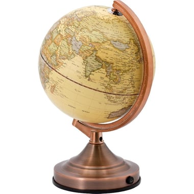 Globe, English, Lighted, 20.00 cm ( 7.87 in ), Antique Cream