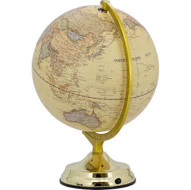 Globe, English, Lighted, 30.00 cm ( 11.81 in ), Antique Cream