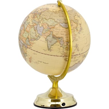 Globe, Arabic, Lighted, 30.00 cm ( 11.81 in ), Antique Cream