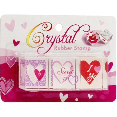 Crystal Stamp, Heart 2, Assorted Ink Color