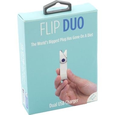 OneAdaptr Flip Duo Wall Charger, 5 Volts, Dual USB, White