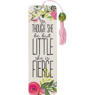 Peter Pauper Press Beaded Bookmark, "Though She Be But Little She is Fierce", Cardboard