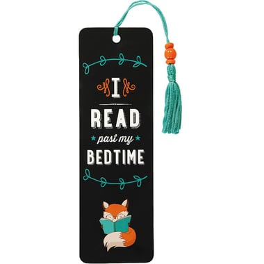 Peter Pauper Press Beaded Bookmark, "I Read Past My Bedtime", Cardboard