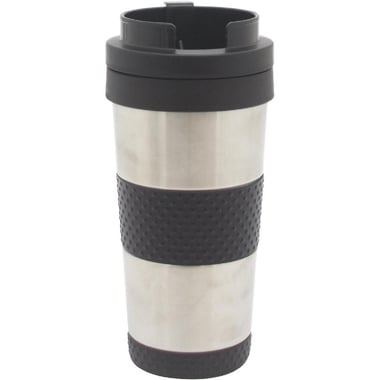 Thermos Travel Mug, Hot/Cold, 14.00 oz ( 397.78 ml ), Black/Silver