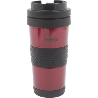 Thermos Travel Mug, Hot/Cold, 14.00 oz ( 397.78 ml ), Black/Red
