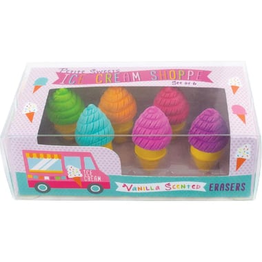 OOLY Petite Sweets Rubber Eraser, Ice Cream Shoppe, Vanilla Scented