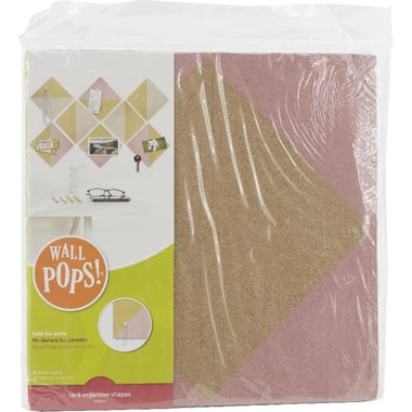 WallPops Peel & Stick Cork Decals, Square, Pink/Taupe
