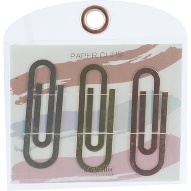 Roco Metallic Paper Clips, 20.00 mm ( .79 in ), Plated, Silver/Gold/Rose Gold