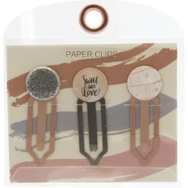 Roco Metallic Paper Clips, 20.00 mm ( .79 in ), Plated/Paint Coated, Peach/Silver