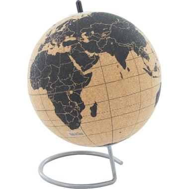 Globe 15 cm, Cork Surface Decorative Miniature, Brown