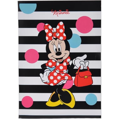 Disney Minnie Exercise Book, A5, 100 Pages, Double Ruled (English), Black/White/Red