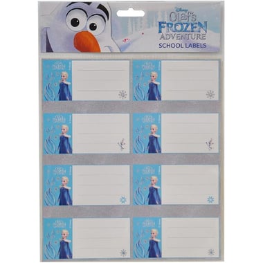 Disney Frozen Name Labels, Olaf's Frozen Adventure, 3 Sheets (24 Stickers)