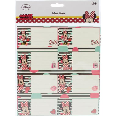 Disney Minnie Name Labels, 3 Sheets (24 Stickers)