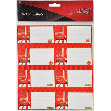 Disney Cars Name Labels, 3 Sheets (24 Stickers)