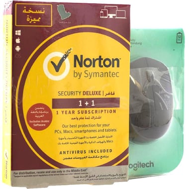 نورتون حزمة ملحقات، Security ‎3‎.0‎ (1‎ Device);Logitech Mouse، ماك او اس‎/‎ ويندوس،