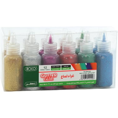 Roco Glitter Glue, 12-Pack, Assorted Color