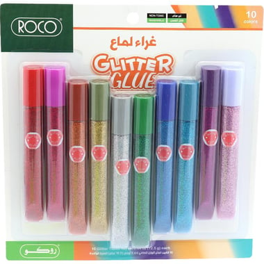 روكو كلاسيك Glitter Glue، ‎10‎‎-‎Pack، الوان متنوعة