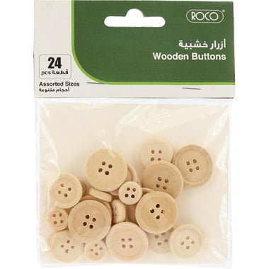 Roco Wooden Buttons, Natural
