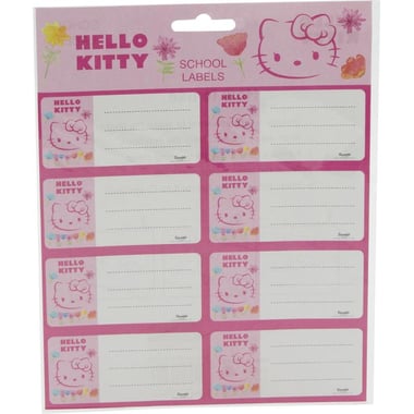 Hello Kitty Name Labels, Flower, 3 Sheets
