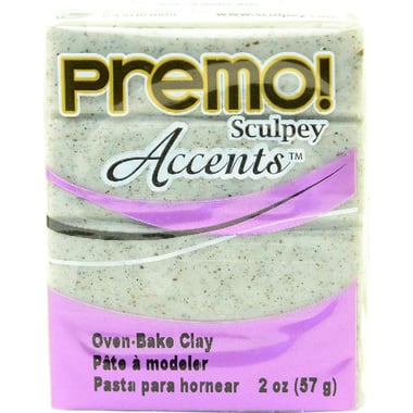 Sculpey Premo! Accents Oven-Baked Polymer Clay, Gray Granite