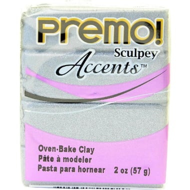 Sculpey Premo! Accents Oven-Baked Polymer Clay, Silver