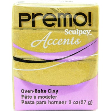 Sculpey Premo! Accents Oven-Baked Polymer Clay, Antique Gold
