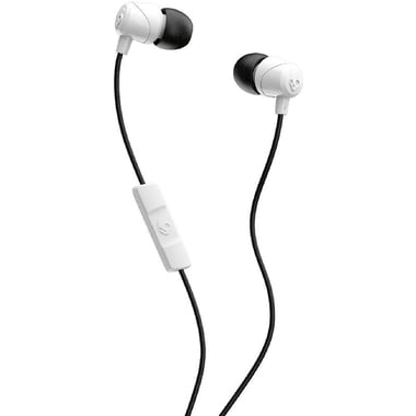 Skullcandy Jib In-Ear Earphones, Wired, 3.5 mm Connector, In-line Microphone, White/Black