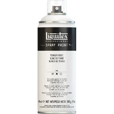 Liquitex All Purpose Interior-Exterior Spray Paint, Titanium White, 400.00 ml ( 14.08 oz ),