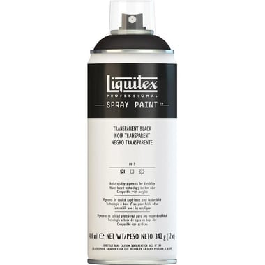 Liquitex All Purpose Interior-Exterior Spray Paint, Transparent Black, 400.00 ml ( 14.08 oz ),