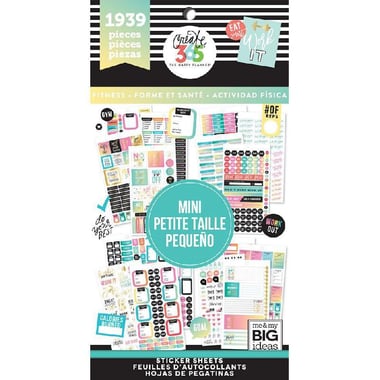 me & my BIG ideas Create 365 Stickers, Work It, Fitness Value Pack, 30 Sheets (1939 Pieces)