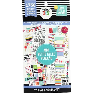 me & my BIG ideas Create 365 Stickers, Wake Up & Be Awesome, Planner Basics, 30 Sheets (1768 Pieces)