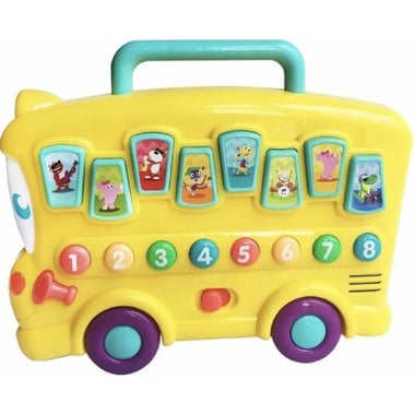 WinFun Animal Sounds Bus, 8 Animal Sound Effects Electronic Device, Yellow, English, 3 Years and Above