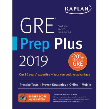 GRE Prep Plus 2019 (Kaplan Test Prep) - Practice Tests + Proven Strategies + Online + Video + Mobile