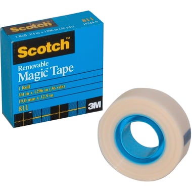3M Scotch Removable Magic Tape, 3/4" X 1296", Clear
