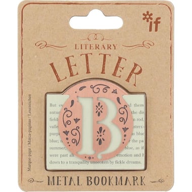 IF Literary Letters Bookmark Clip, "B" Etched Decorative Letter