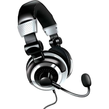 dreamGEAR Elite Universal Gaming Headset, Wired, 3.5 mm Connector, Rotating Microphone, Black/White