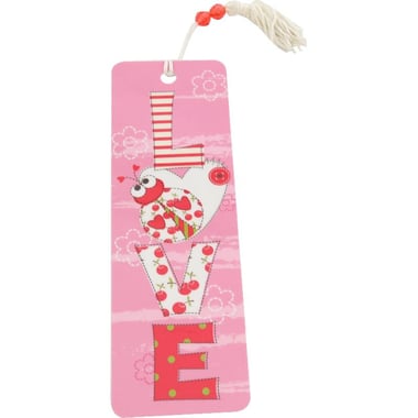 Antioch Beaded Bookmark, "Ladybug Love", Laminated Board/String