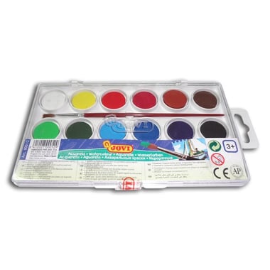 Jovi Aquarelle - Palette Watercolor, 12 Colors + Brush