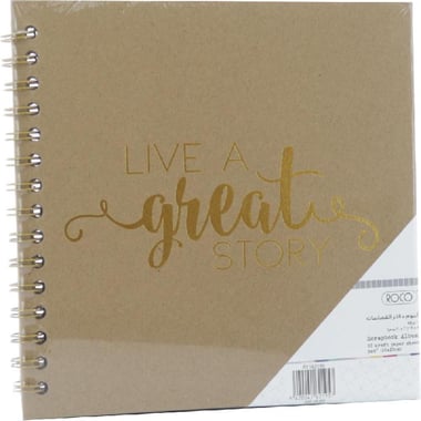 Roco Scrap Book, Spiral "Live A Great Story", 8" X 8", 20 Pages