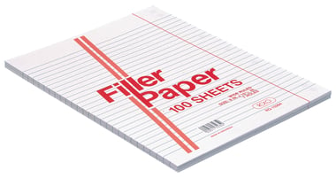 Roco Filler Looseleaf Refill Paper, 8" X 10.5", 200 Pages (100 Sheets)